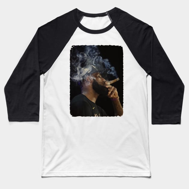 Lebron James Cigar Baseball T-Shirt by Milu Milu